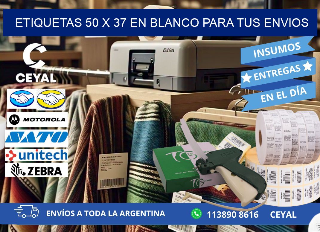 Etiquetas 50 x 37 en blanco para tus envios