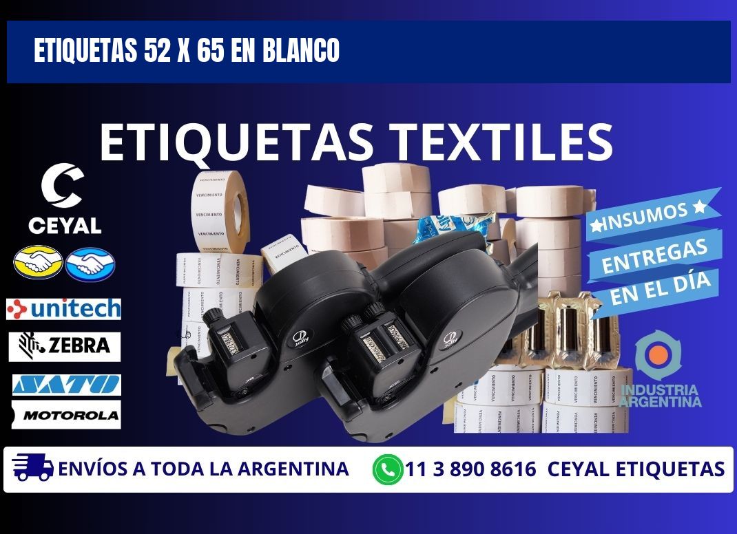 Etiquetas 52 x 65 en blanco