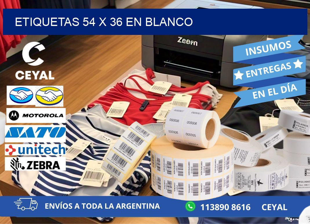 Etiquetas 54 x 36 en blanco