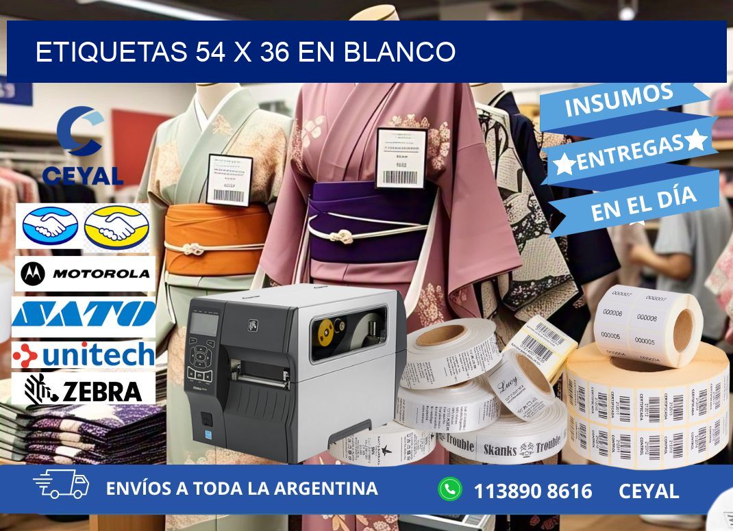 Etiquetas 54 x 36 en blanco