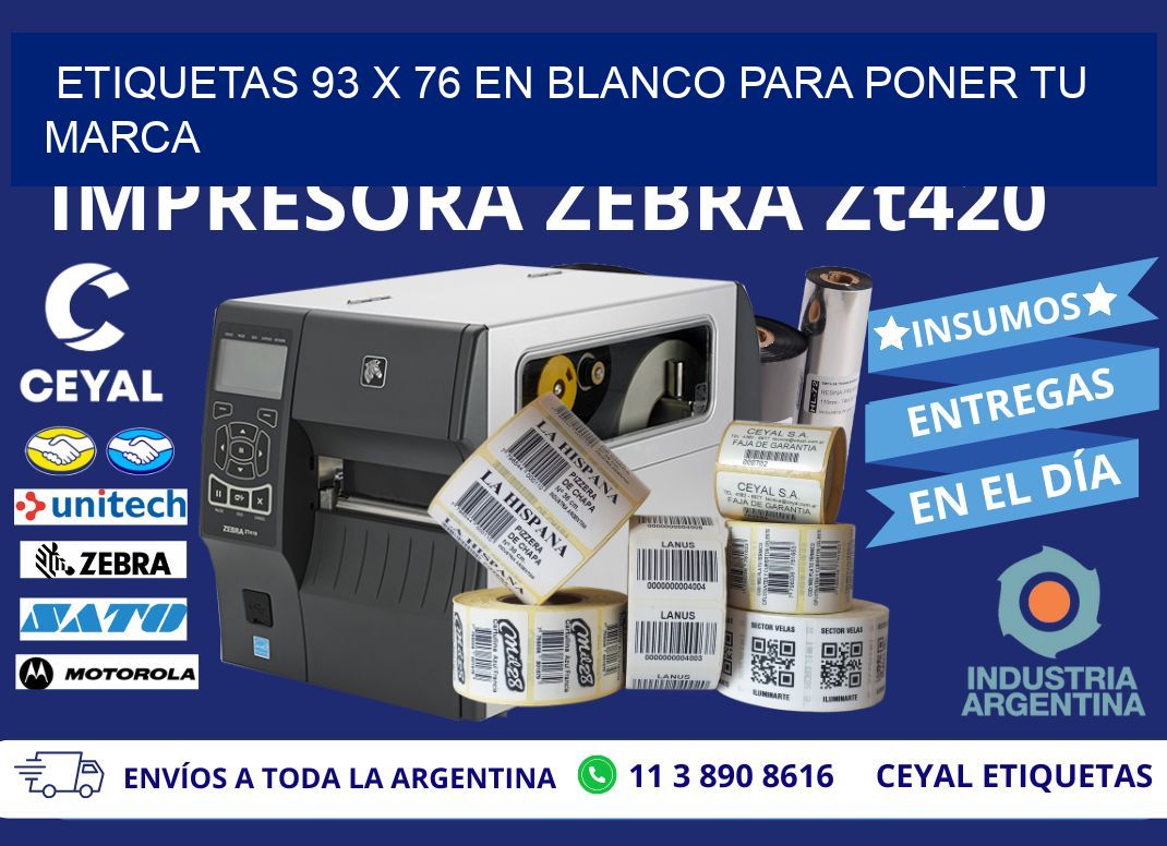 Etiquetas 93 x 76 en blanco para poner tu marca