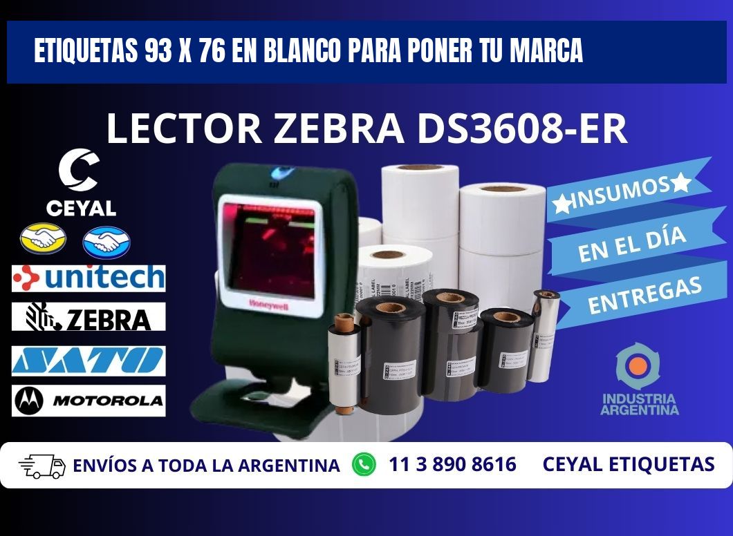 Etiquetas 93 x 76 en blanco para poner tu marca