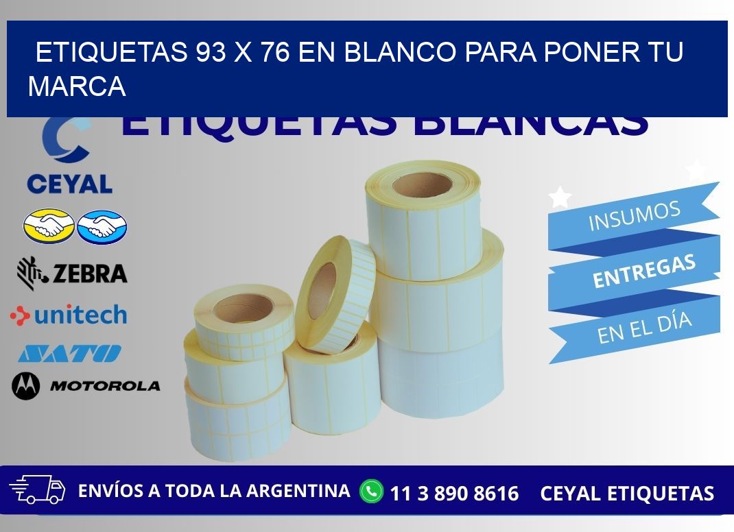 Etiquetas 93 x 76 en blanco para poner tu marca