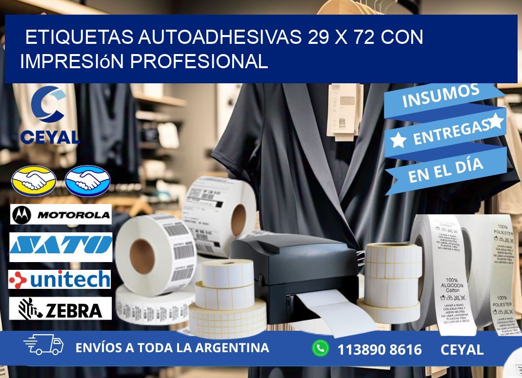 Etiquetas Autoadhesivas 29 x 72 con Impresión Profesional