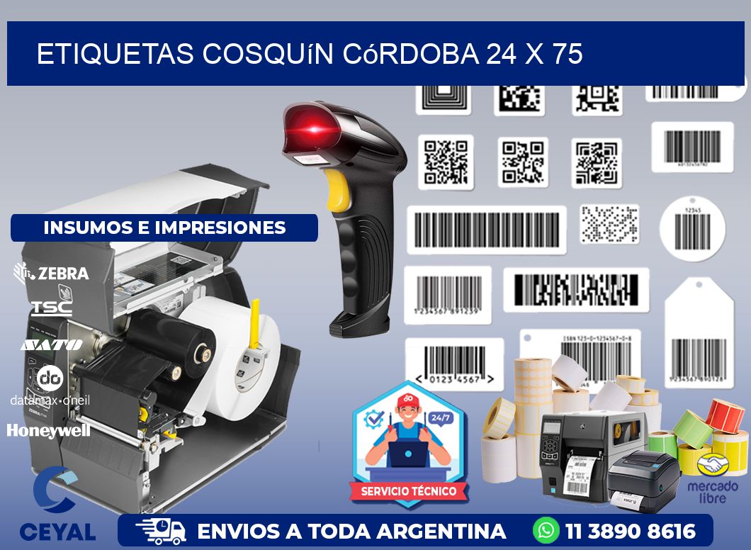 Etiquetas Cosquín Córdoba 24 x 75