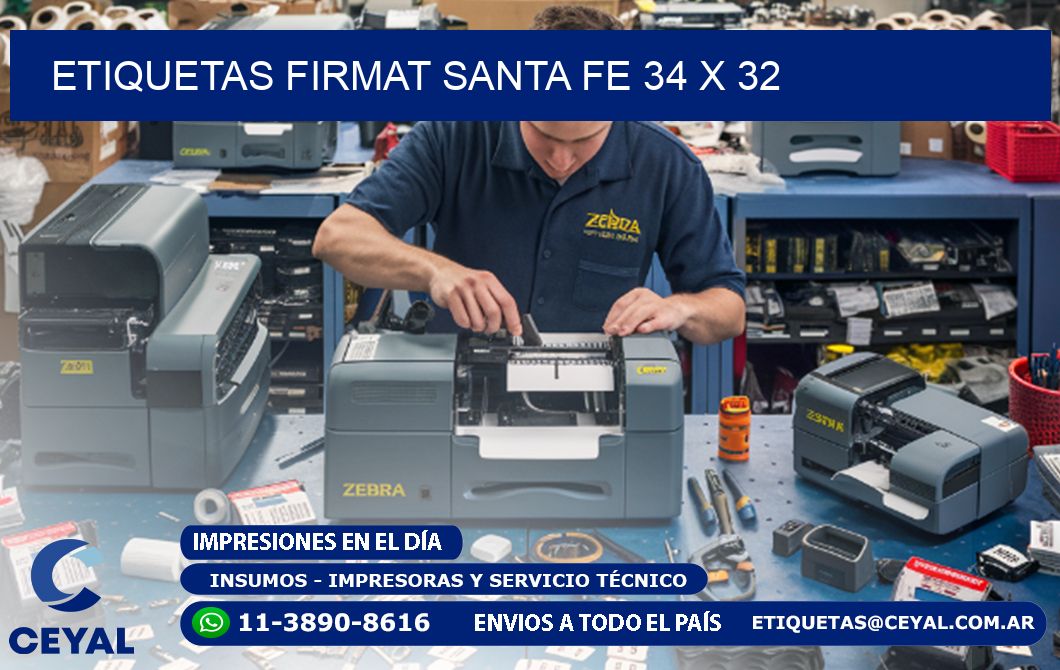 Etiquetas Firmat Santa Fe 34 x 32