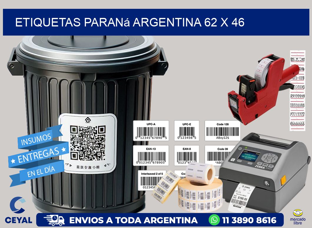 Etiquetas Paraná Argentina 62 x 46