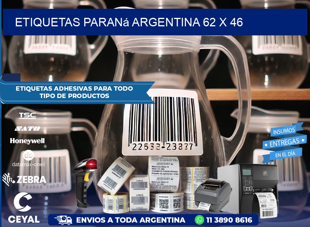 Etiquetas Paraná Argentina 62 x 46