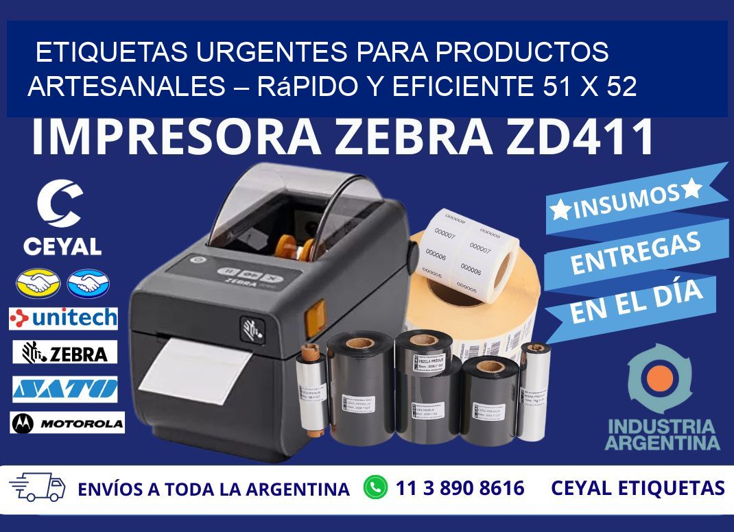 Etiquetas Urgentes para Productos Artesanales – Rápido y Eficiente 51 x 52