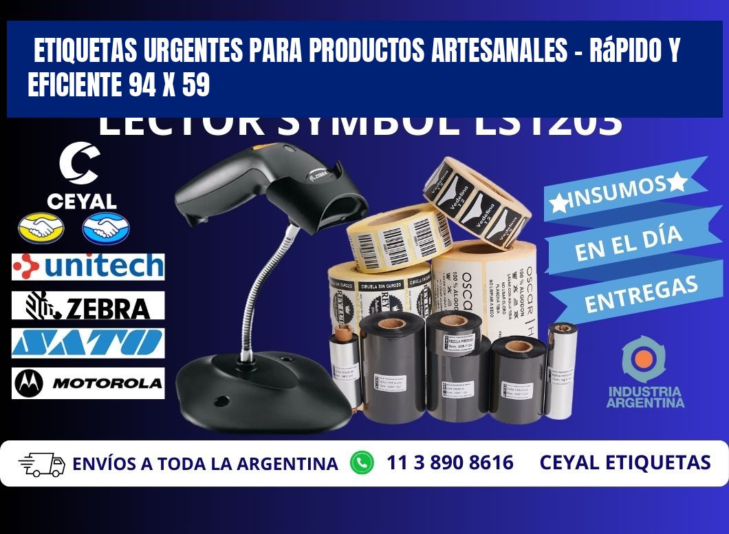 Etiquetas Urgentes para Productos Artesanales – Rápido y Eficiente 94 x 59