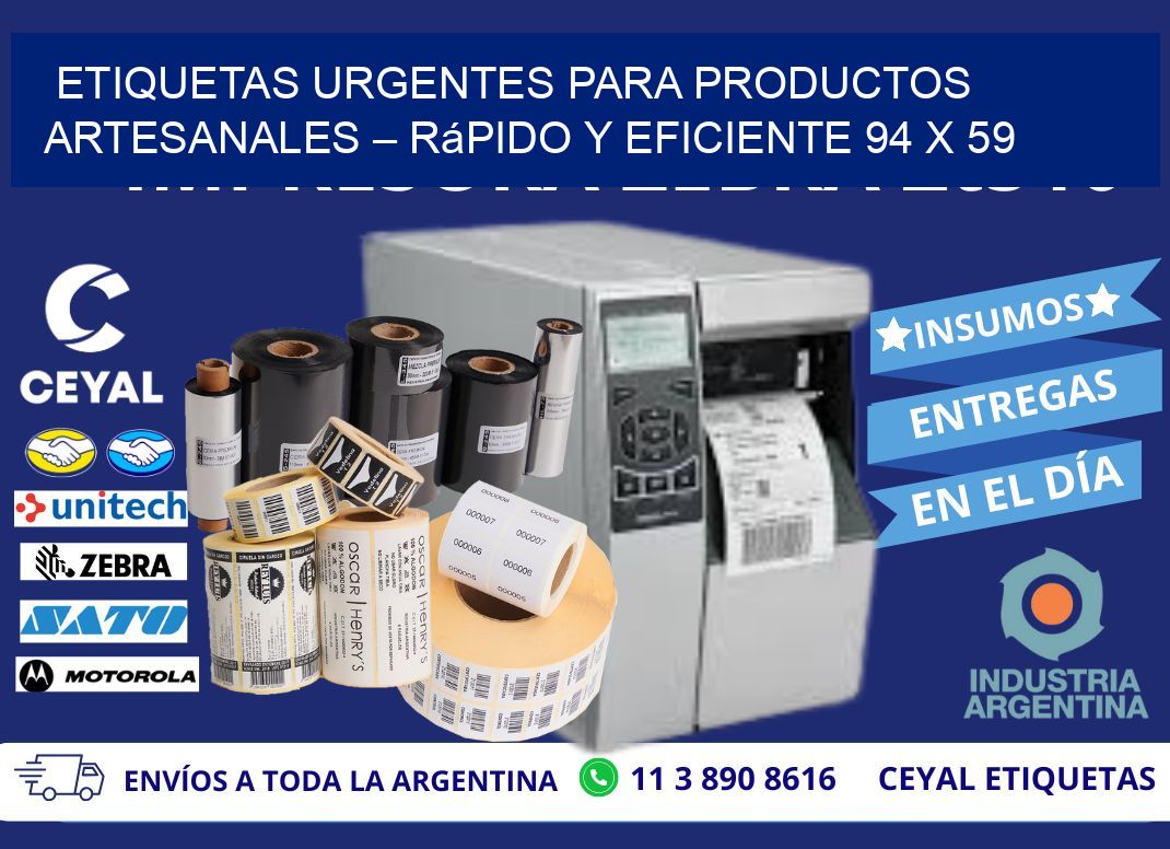 Etiquetas Urgentes para Productos Artesanales – Rápido y Eficiente 94 x 59