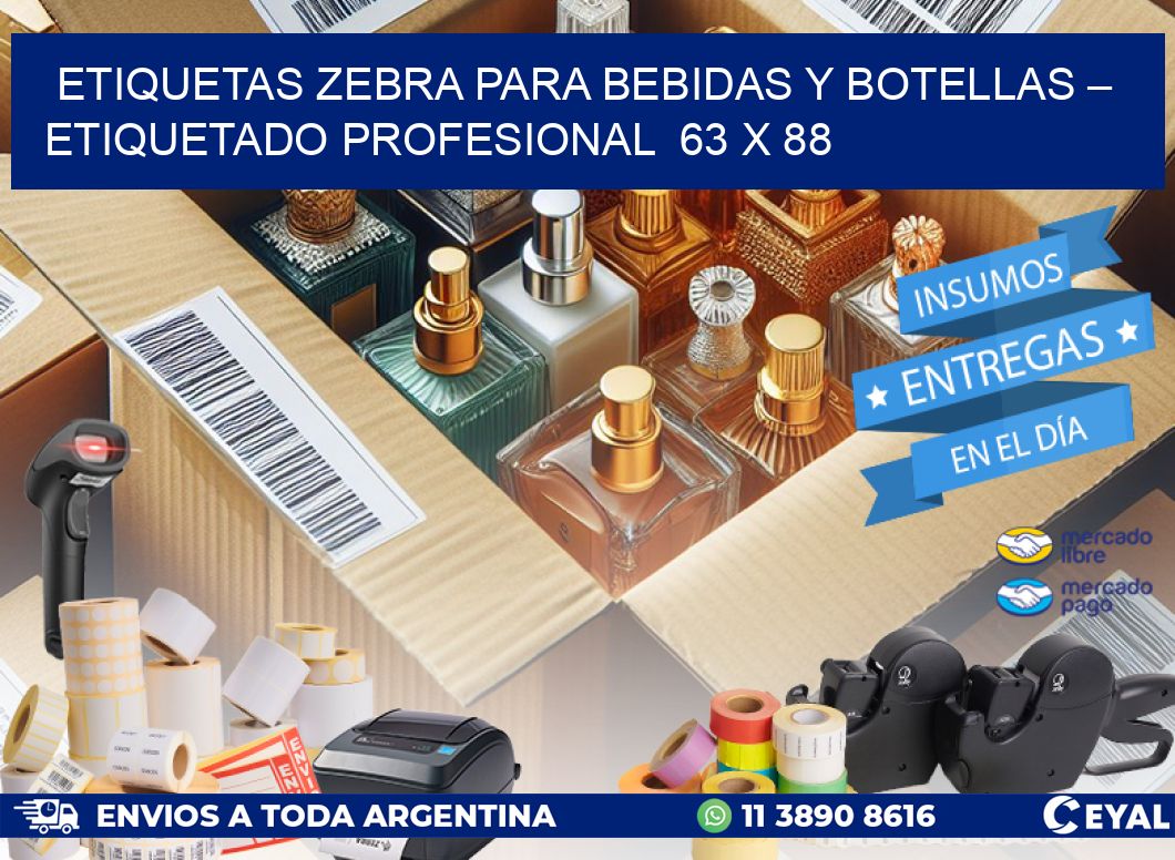Etiquetas Zebra para Bebidas y Botellas – Etiquetado Profesional  63 x 88