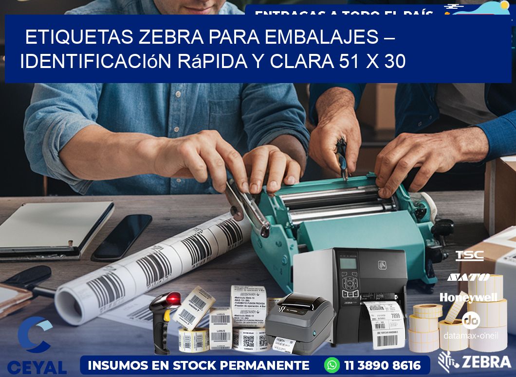 Etiquetas Zebra para Embalajes – Identificación Rápida y Clara 51 x 30