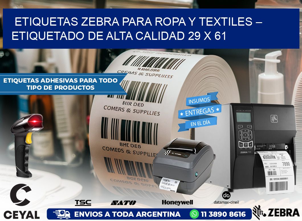 Etiquetas Zebra para Ropa y Textiles – Etiquetado de Alta Calidad 29 x 61