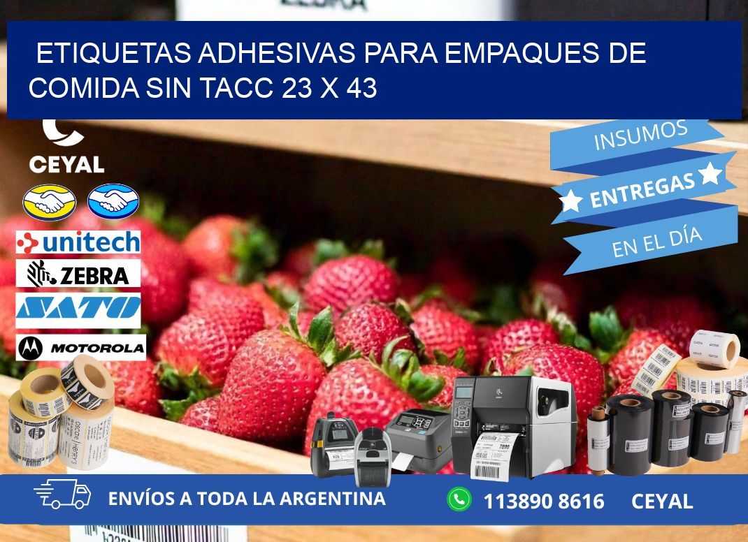 Etiquetas adhesivas para empaques de comida sin TACC 23 x 43