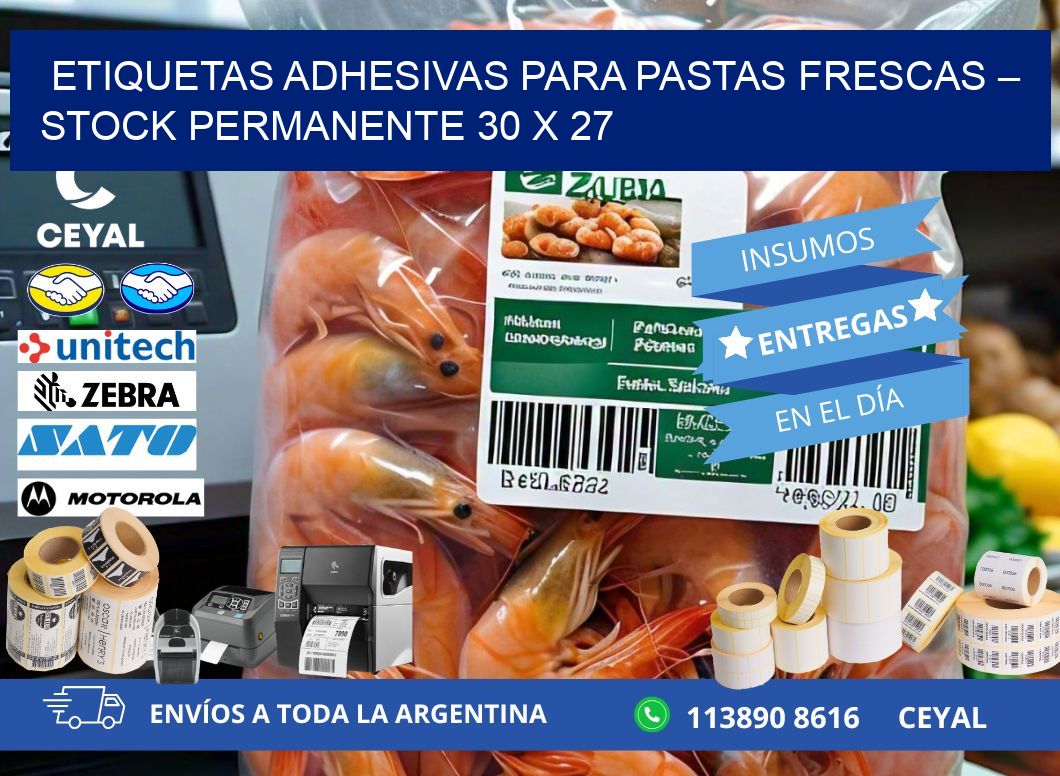 Etiquetas adhesivas para pastas frescas – Stock permanente 30 x 27