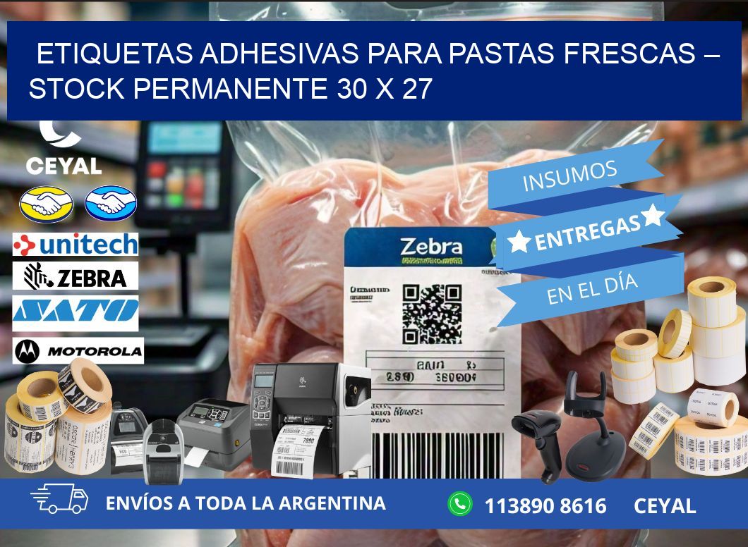 Etiquetas adhesivas para pastas frescas – Stock permanente 30 x 27