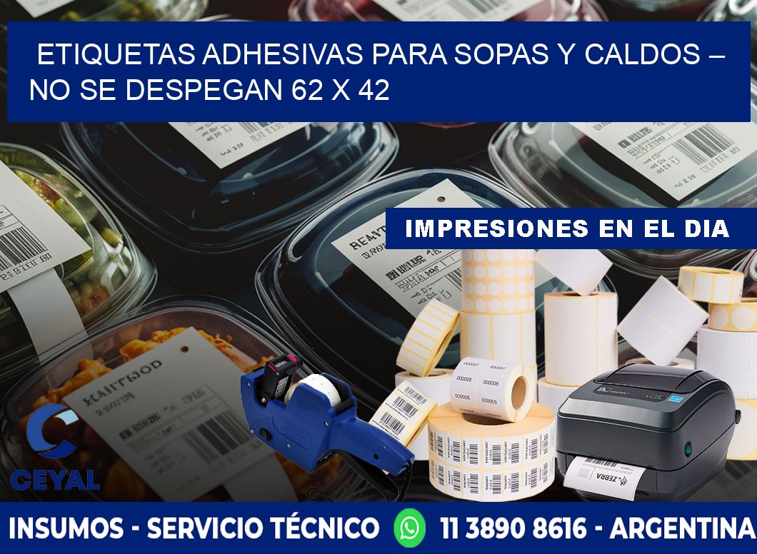 Etiquetas adhesivas para sopas y caldos – No se despegan 62 x 42