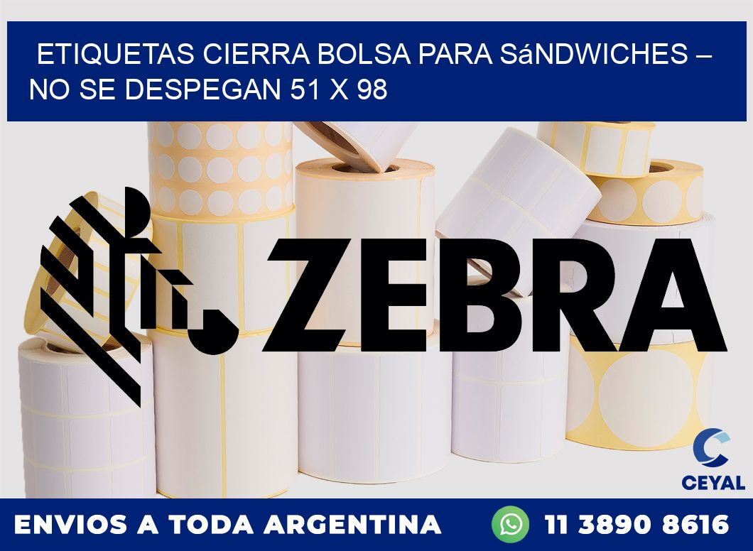 Etiquetas cierra bolsa para sándwiches – No se despegan 51 x 98