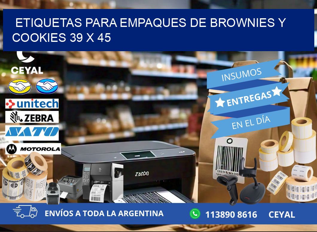 Etiquetas para empaques de brownies y cookies 39 x 45