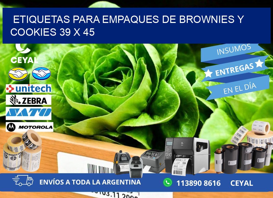 Etiquetas para empaques de brownies y cookies 39 x 45