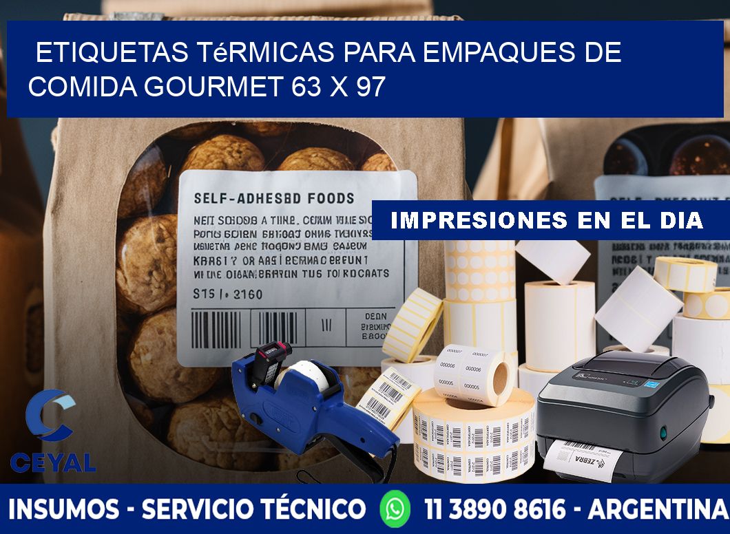 Etiquetas térmicas para empaques de comida gourmet 63 x 97