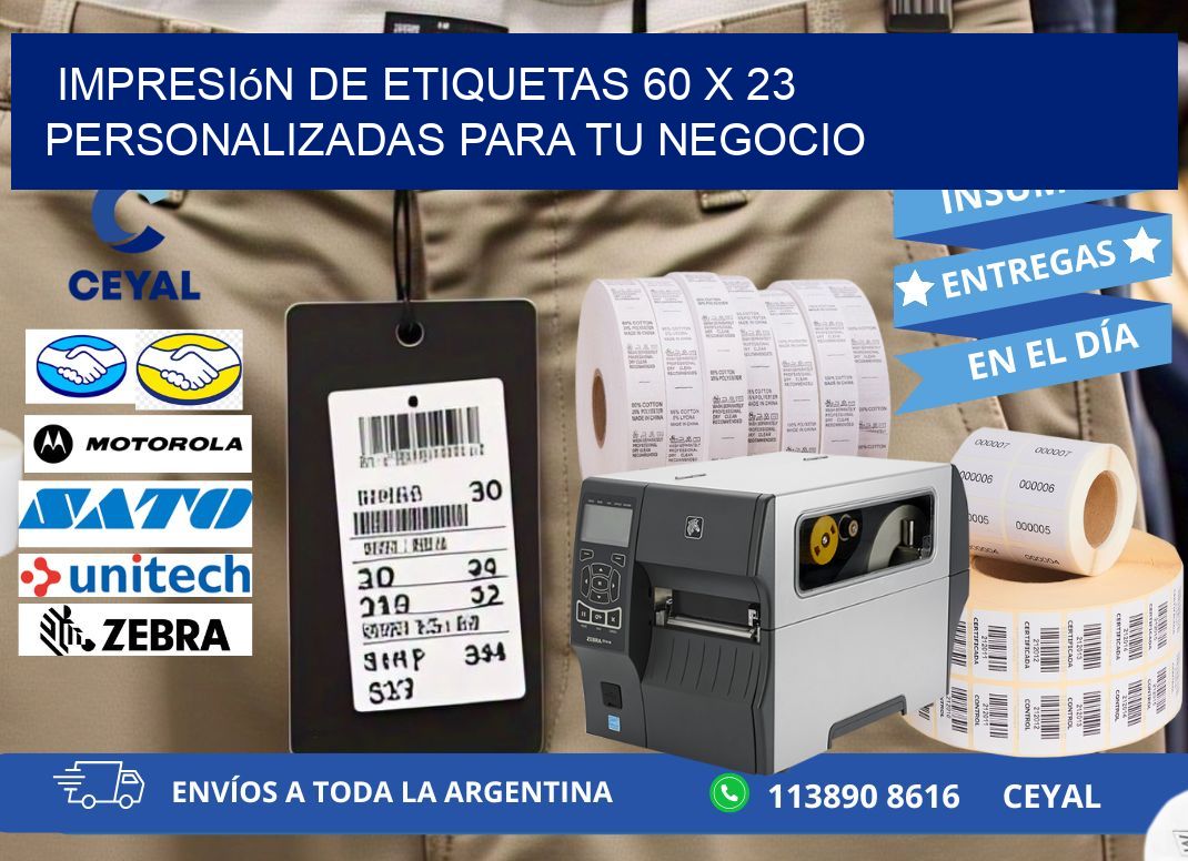 Impresión de Etiquetas 60 x 23 Personalizadas para tu Negocio