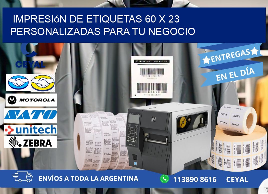 Impresión de Etiquetas 60 x 23 Personalizadas para tu Negocio