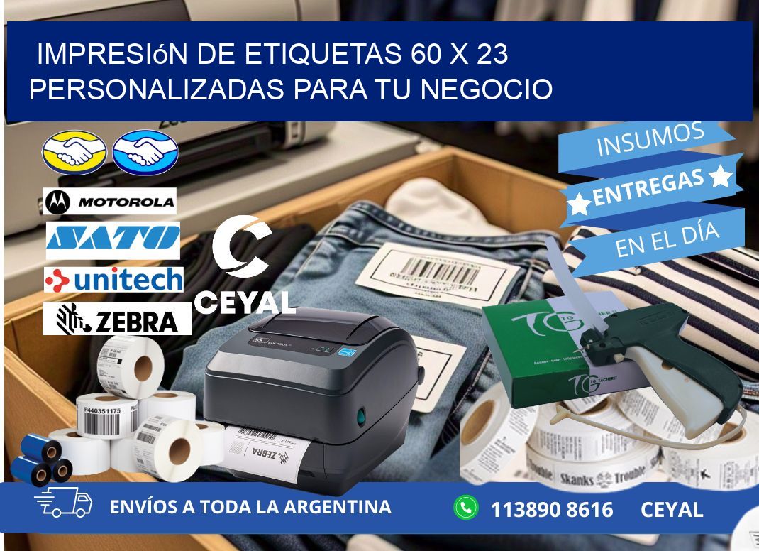 Impresión de Etiquetas 60 x 23 Personalizadas para tu Negocio