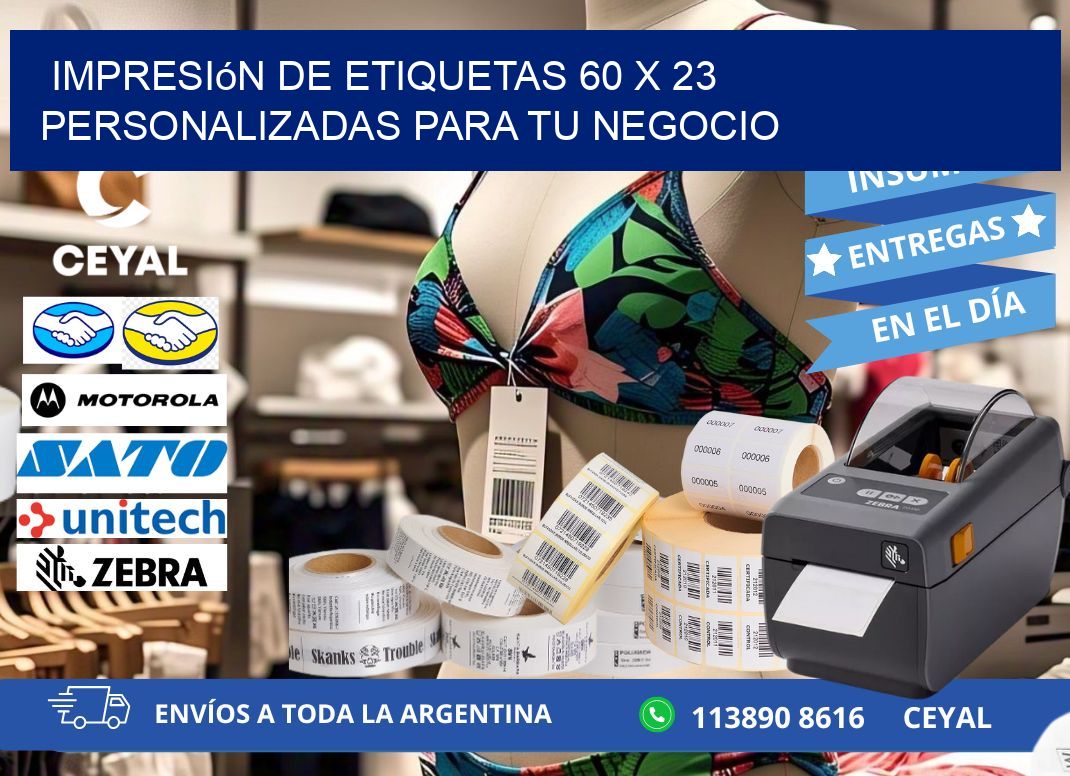 Impresión de Etiquetas 60 x 23 Personalizadas para tu Negocio