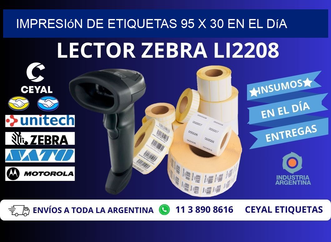 Impresión de Etiquetas 95 x 30 en el Día
