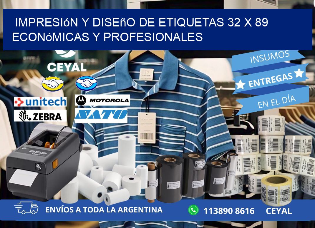 Impresión y Diseño de Etiquetas 32 x 89 Económicas y Profesionales