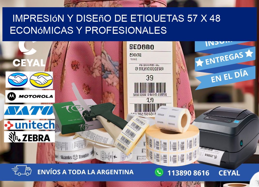 Impresión y Diseño de Etiquetas 57 x 48 Económicas y Profesionales