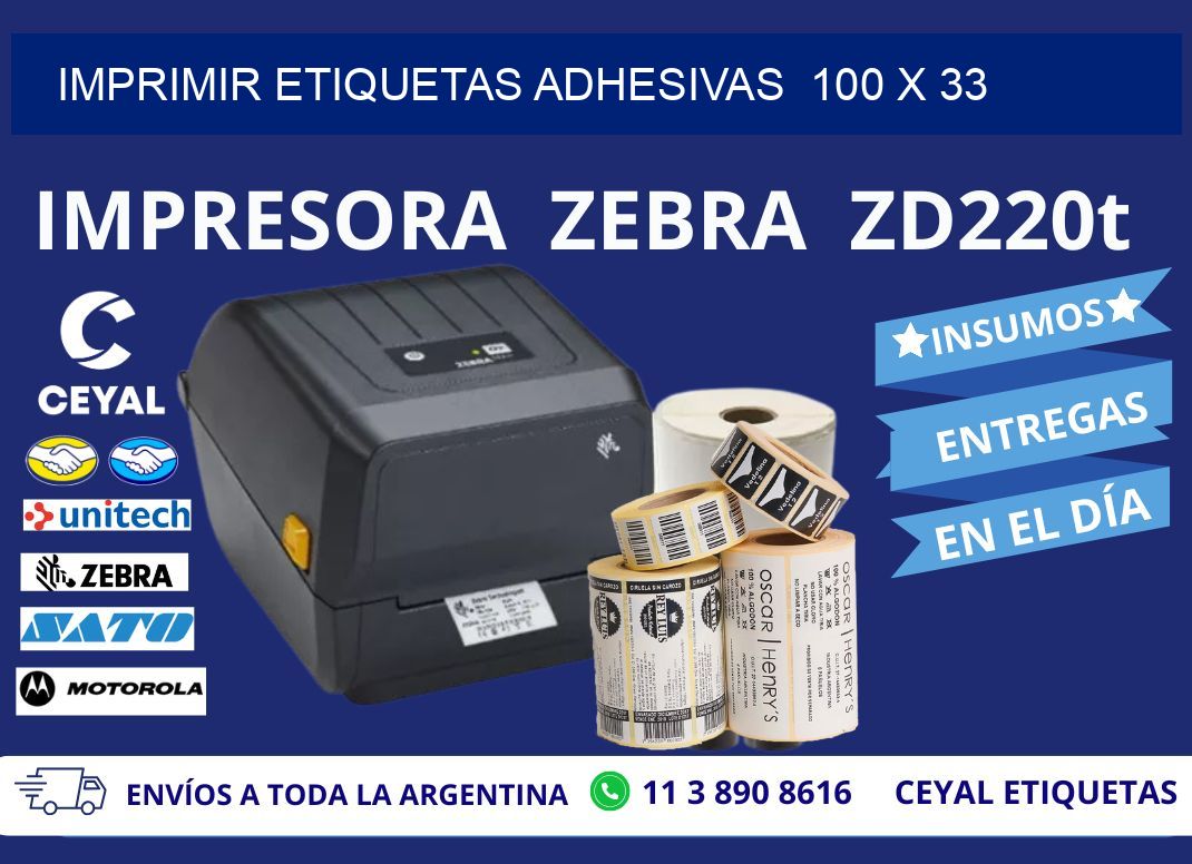 Imprimir Etiquetas adhesivas  100 x 33