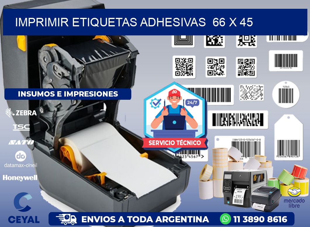 Imprimir Etiquetas adhesivas  66 x 45