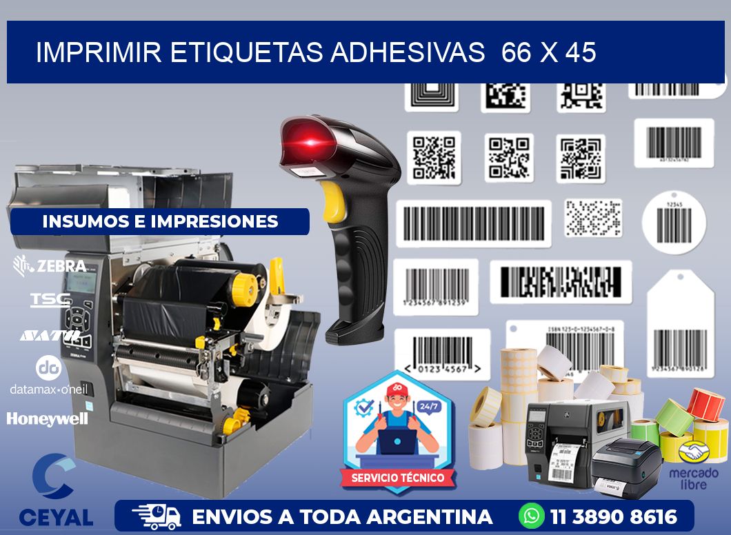 Imprimir Etiquetas adhesivas  66 x 45