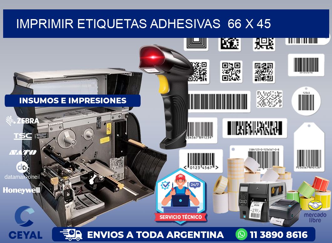 Imprimir Etiquetas adhesivas  66 x 45