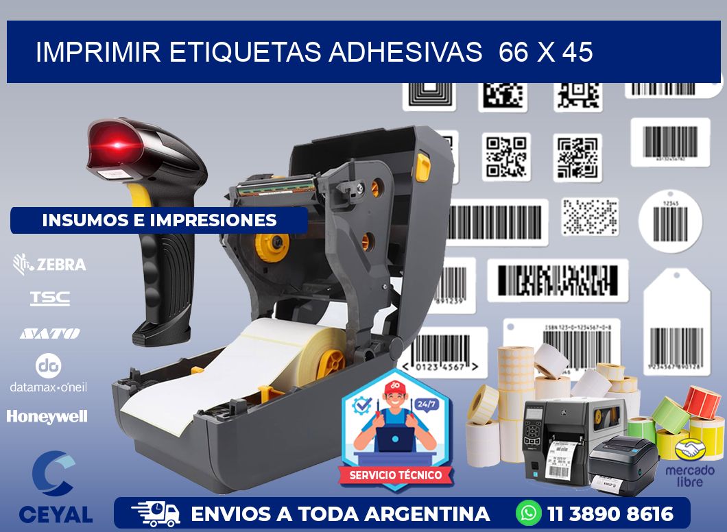 Imprimir Etiquetas adhesivas  66 x 45