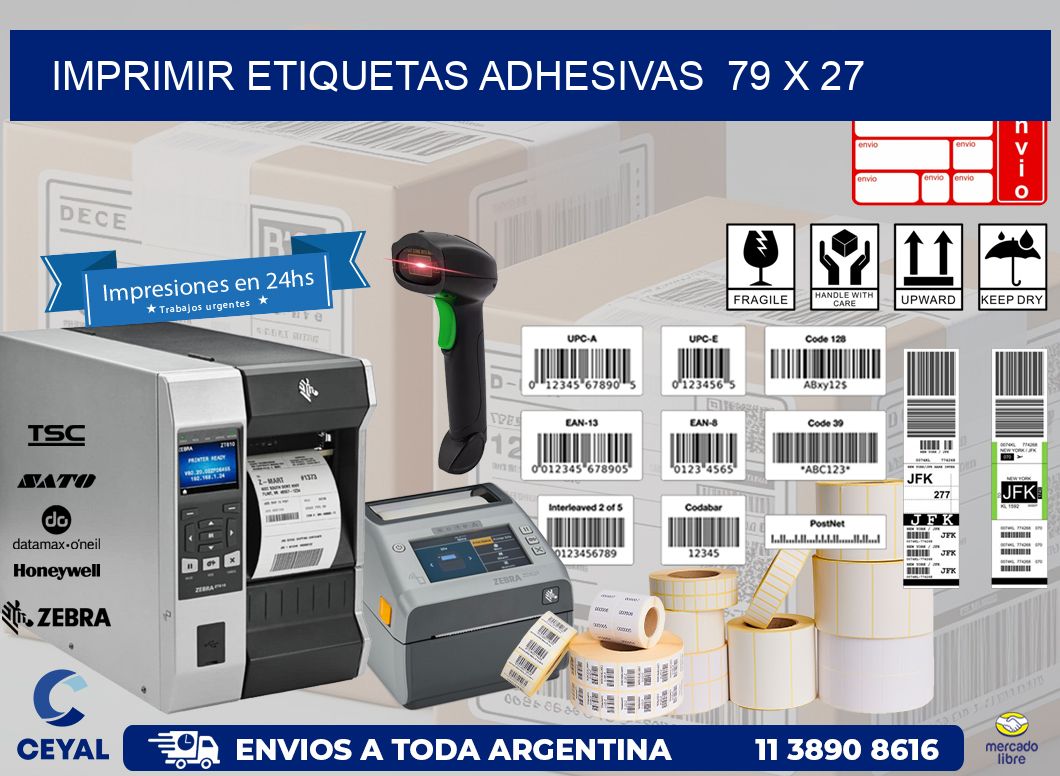 Imprimir Etiquetas adhesivas  79 x 27