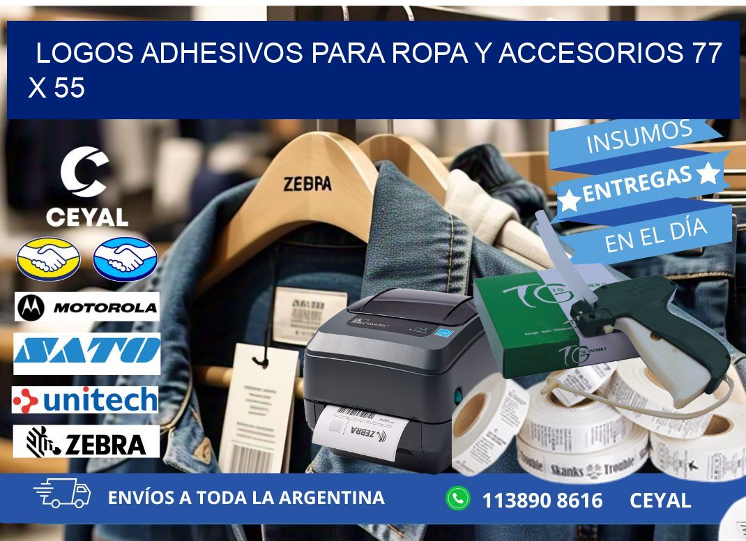 LOGOS ADHESIVOS PARA ROPA Y ACCESORIOS 77 x 55