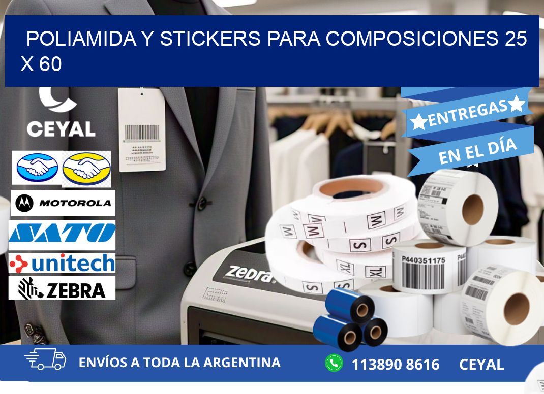 POLIAMIDA Y STICKERS PARA COMPOSICIONES 25 x 60