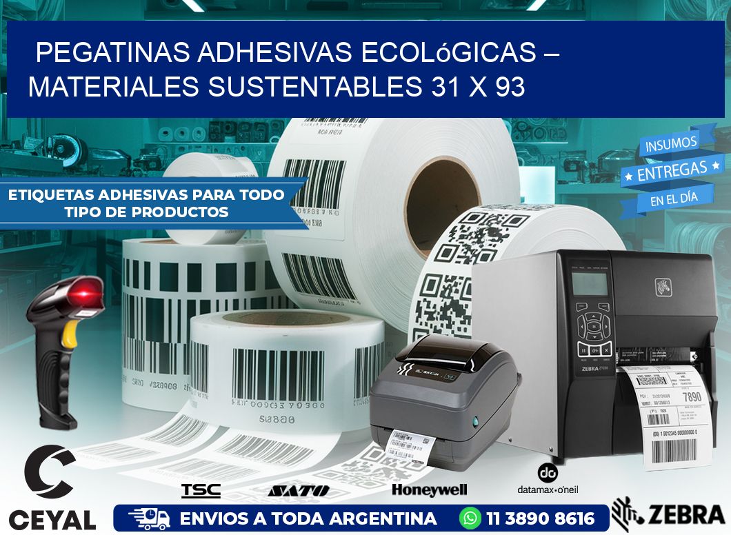 Pegatinas Adhesivas Ecológicas – Materiales Sustentables 31 x 93