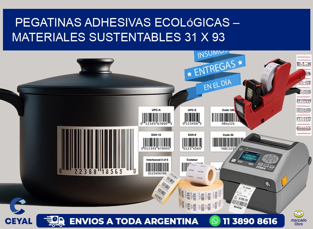 Pegatinas Adhesivas Ecológicas – Materiales Sustentables 31 x 93