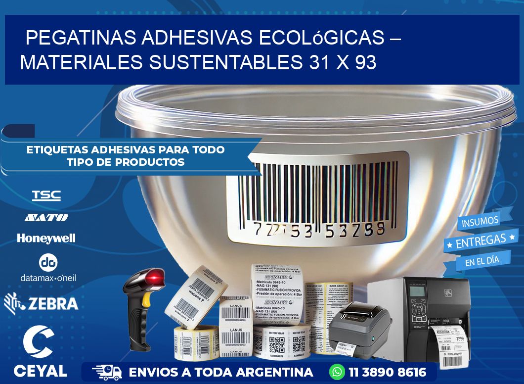 Pegatinas Adhesivas Ecológicas – Materiales Sustentables 31 x 93