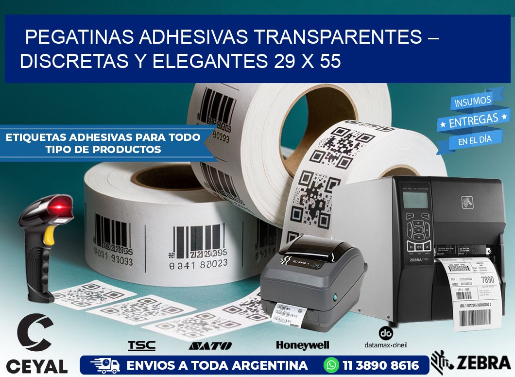 Pegatinas Adhesivas Transparentes – Discretas y Elegantes 29 x 55