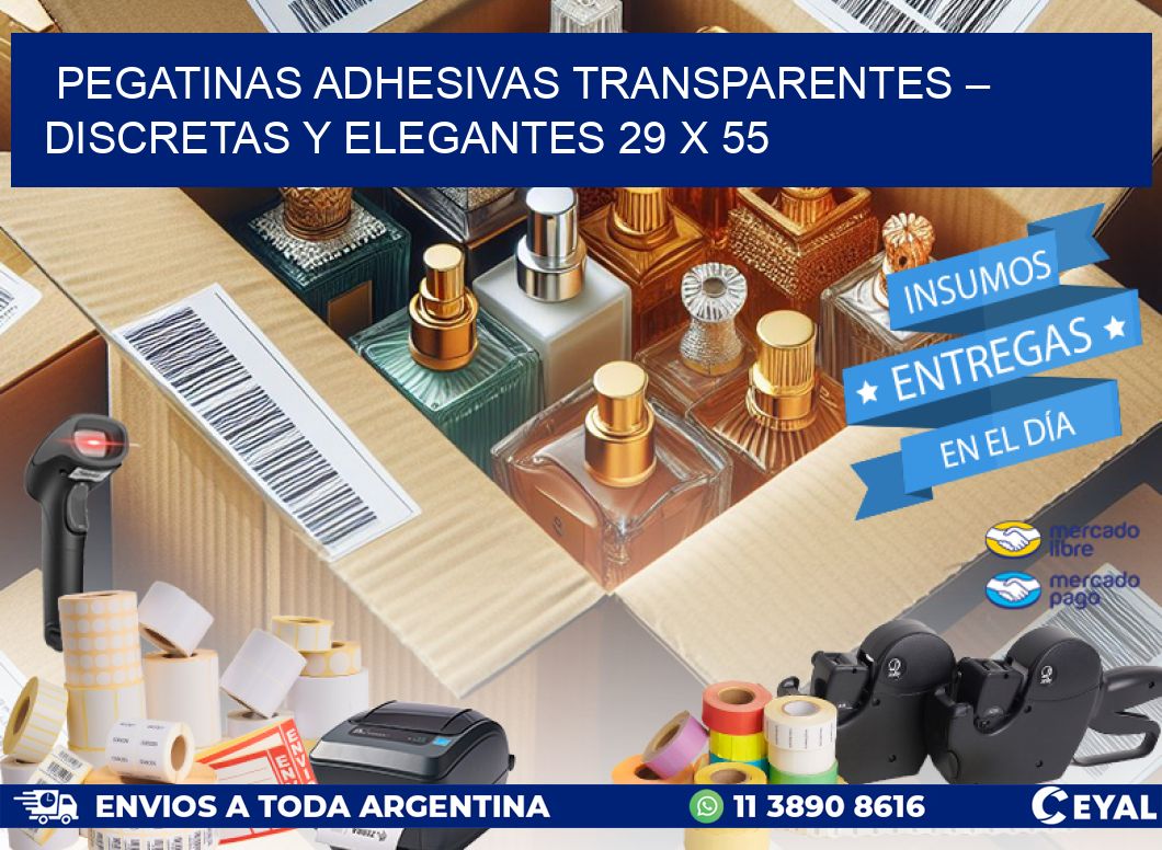 Pegatinas Adhesivas Transparentes – Discretas y Elegantes 29 x 55