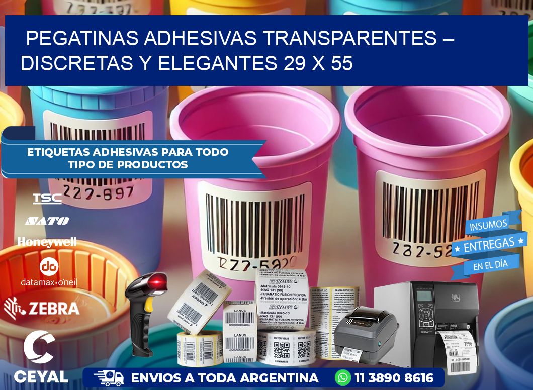 Pegatinas Adhesivas Transparentes – Discretas y Elegantes 29 x 55
