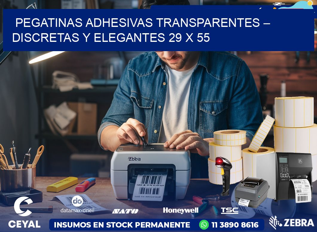 Pegatinas Adhesivas Transparentes – Discretas y Elegantes 29 x 55