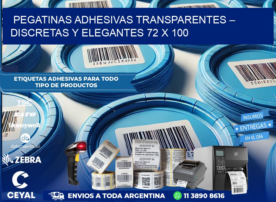 Pegatinas Adhesivas Transparentes – Discretas y Elegantes 72 x 100