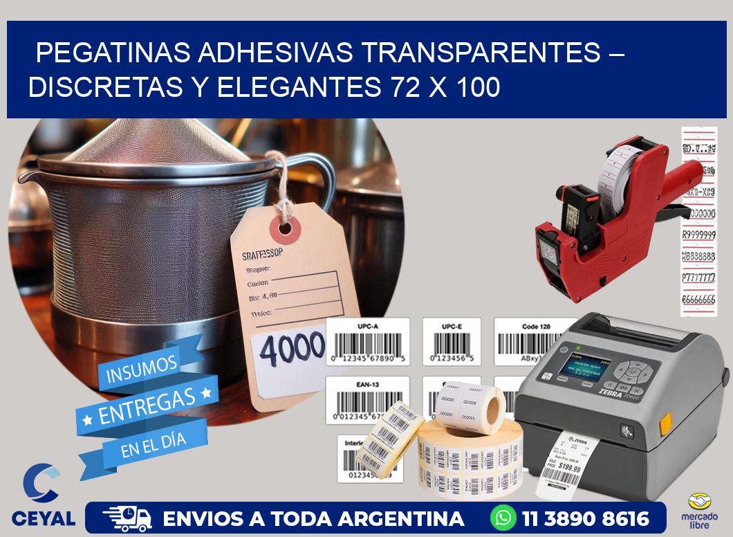 Pegatinas Adhesivas Transparentes – Discretas y Elegantes 72 x 100